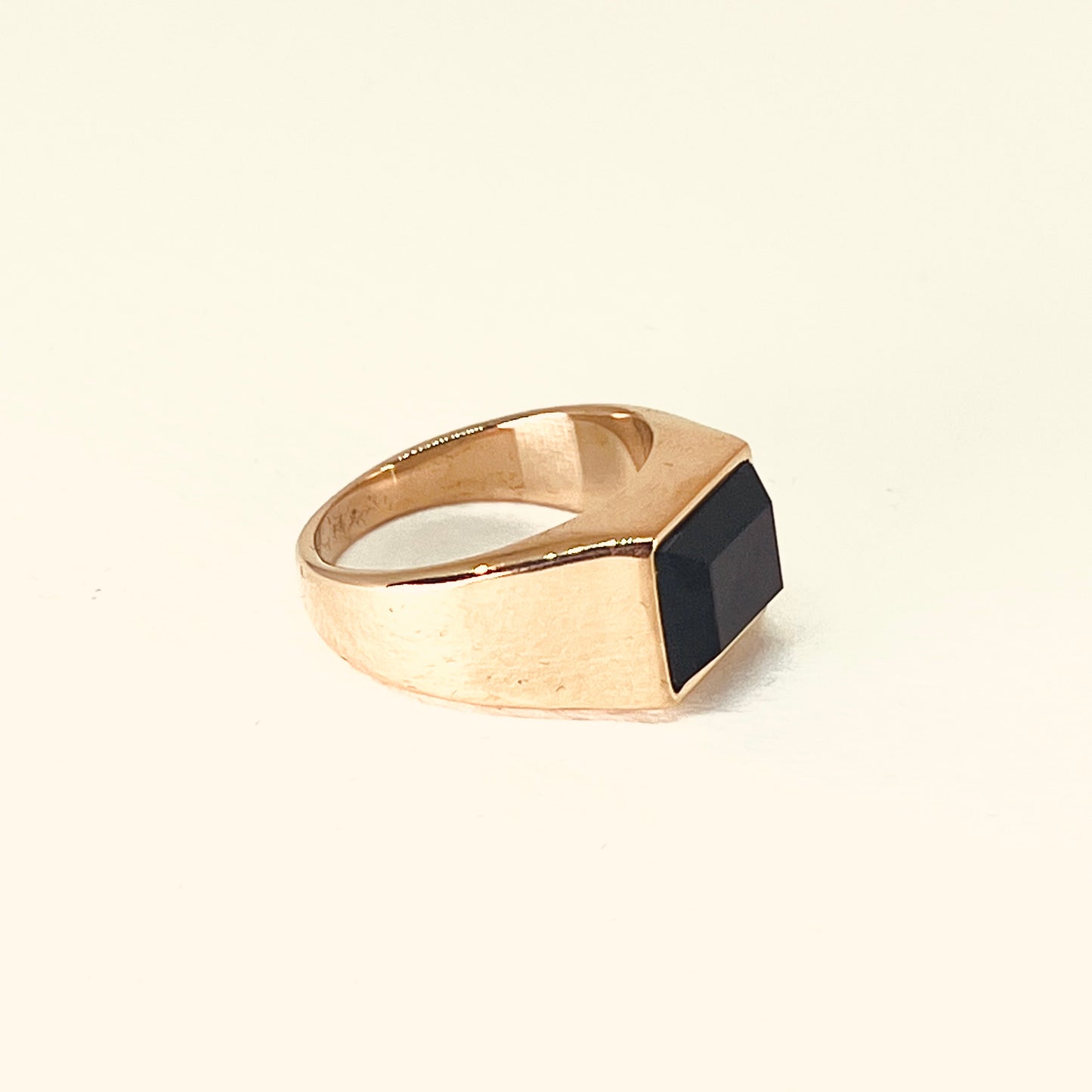 Onyx Faceted Signet Ring